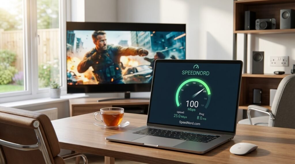 Verifying UK internet speed on SpeedNord to solve IPTV Smarters buffering