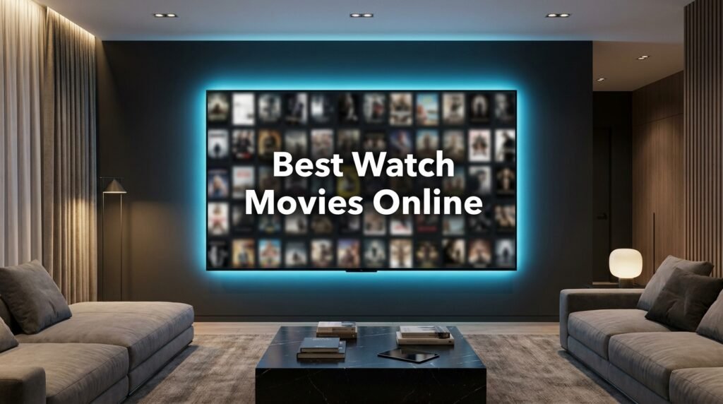 Best Watch Movies Online - Premium 4K IPTV VOD library interface in a UK home