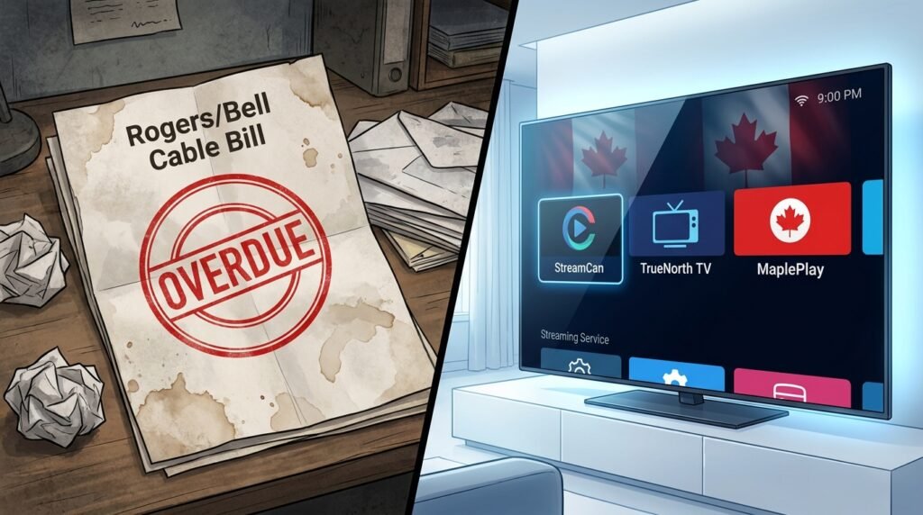 Canadian cord cutting 2026 - Bell Rogers cable bill versus affordable IPTV subscription streaming service