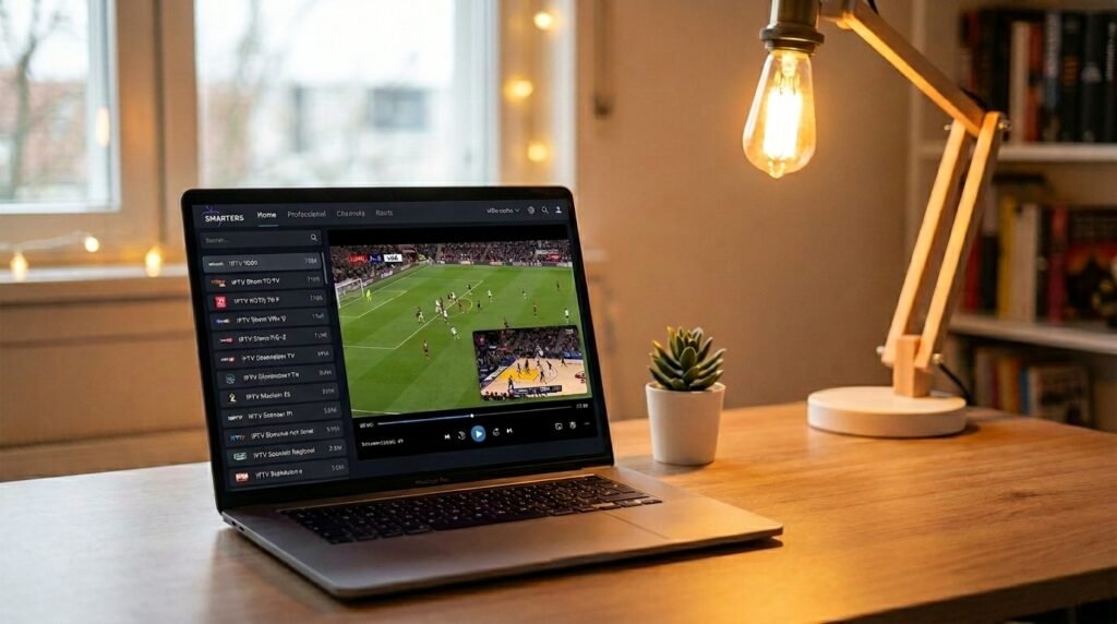 IPTV player on Windows laptop with picture-in-picture stream — best PC streaming setup 2026